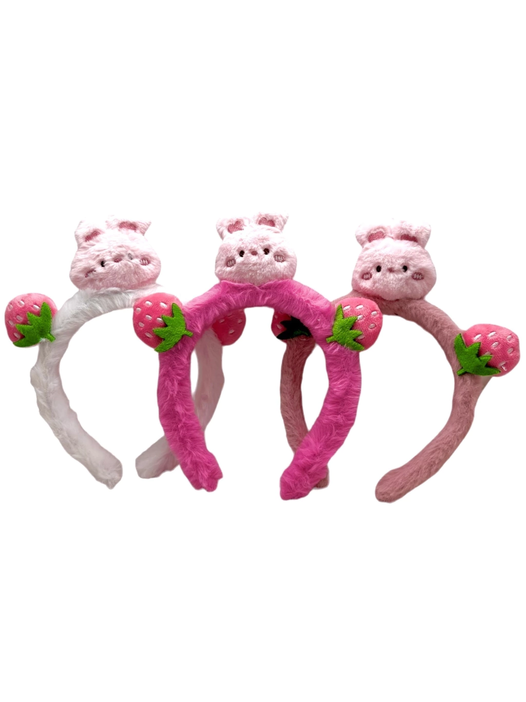 Vincha Peluche con conejito y frutillas